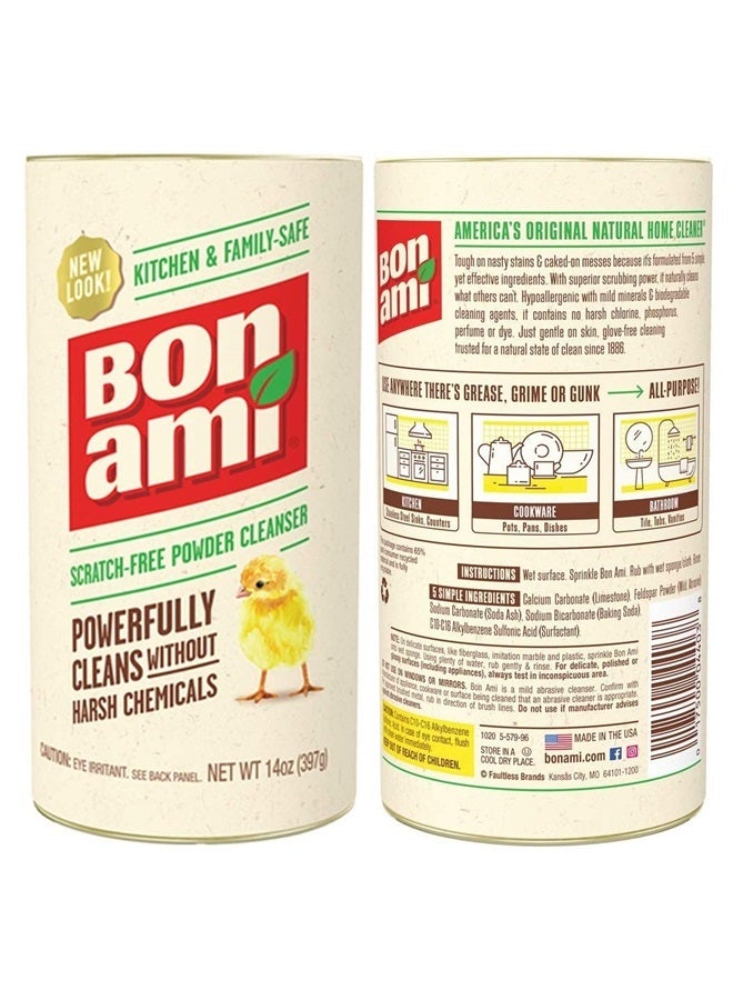 Bon ami Powder Cleanser for Kitchens & Bathrooms - All Types of Surfaces, Cleans Grime & Dirt, Polishes Surfaces, Absorbs Odors (2 Pack) - Image 2
