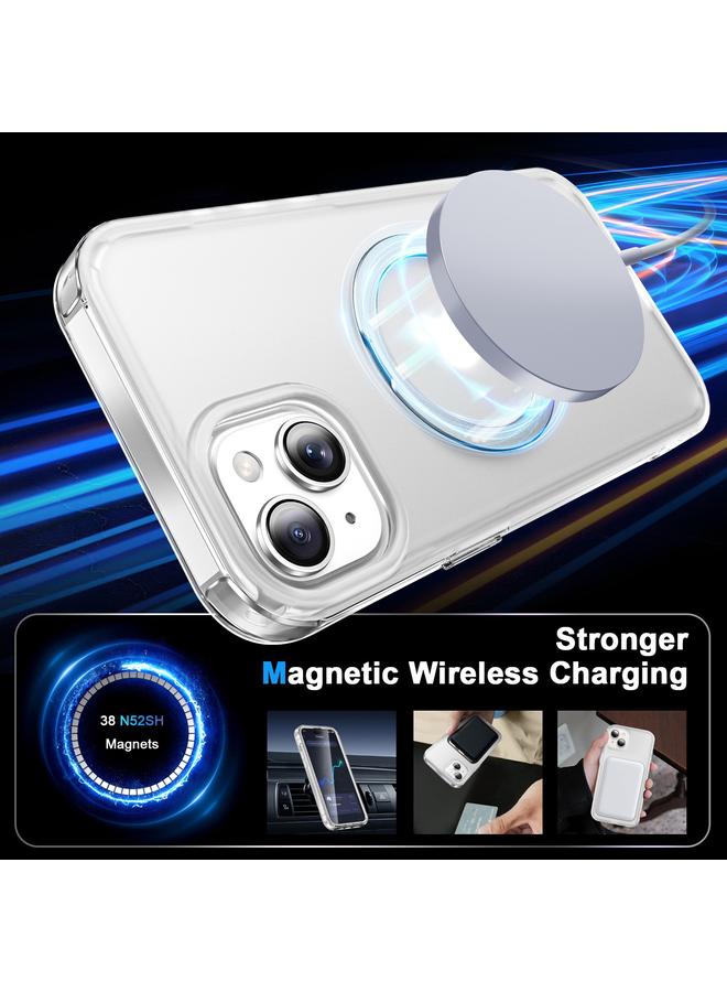 إيروريكس جراب هاتف كامل الجسم 360 درجة لهاتف Iphone 14 Plus بحامل Magsafe ذو ملمس غير لامع (شفاف) - Image 2