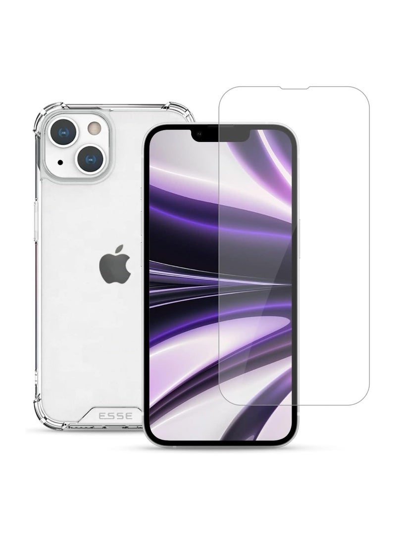 إي أس أس إي حافظة ESSE المضادة للسقوط وزجاج مقسى 2.5D | تصميم أنيق وواضح للغاية، متوافقة مع الشحن اللاسلكي، مصنوعة من TPU، متوافقة مع MagSafe، لأيفون 14 بلس. - Image 1