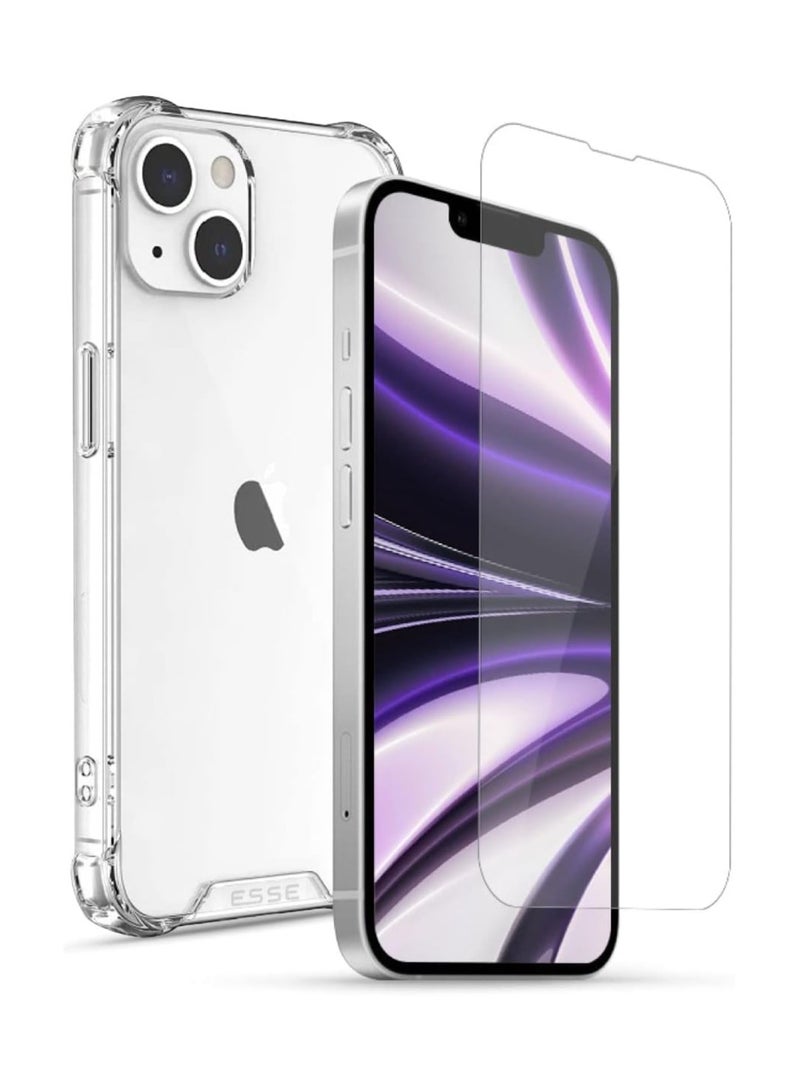 إي أس أس إي حافظة ESSE المضادة للسقوط وزجاج مقسى 2.5D | تصميم أنيق وواضح للغاية، متوافقة مع الشحن اللاسلكي، مصنوعة من TPU، متوافقة مع MagSafe، لأيفون 14 بلس. - Image 2