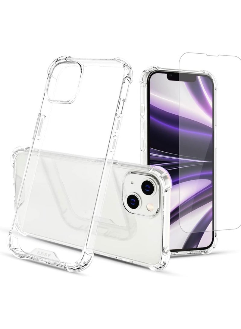 إي أس أس إي حافظة ESSE المضادة للسقوط وزجاج مقسى 2.5D | تصميم أنيق وواضح للغاية، متوافقة مع الشحن اللاسلكي، مصنوعة من TPU، متوافقة مع MagSafe، لأيفون 14 بلس. - Image 3