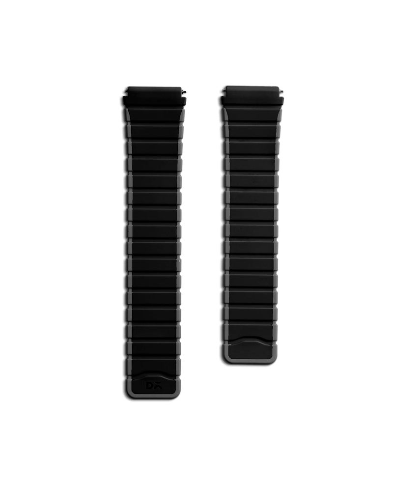 DailyObjects Black-Charcoal Rim Snap On Watch Strap Compatible with Samsung/OnePlus/Fitbit Smartwatches (20mm) Watch Not Included - Image 3