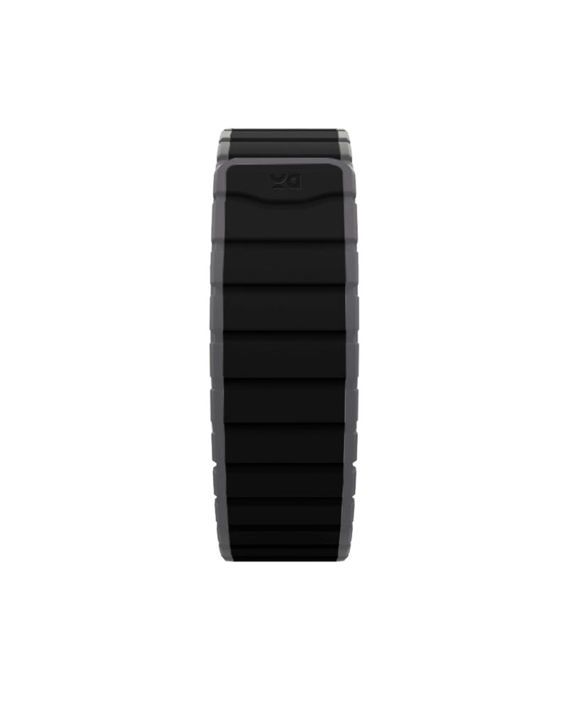 DailyObjects Black-Charcoal Rim Snap On Watch Strap Compatible with Samsung/OnePlus/Fitbit Smartwatches (20mm) Watch Not Included - Image 4