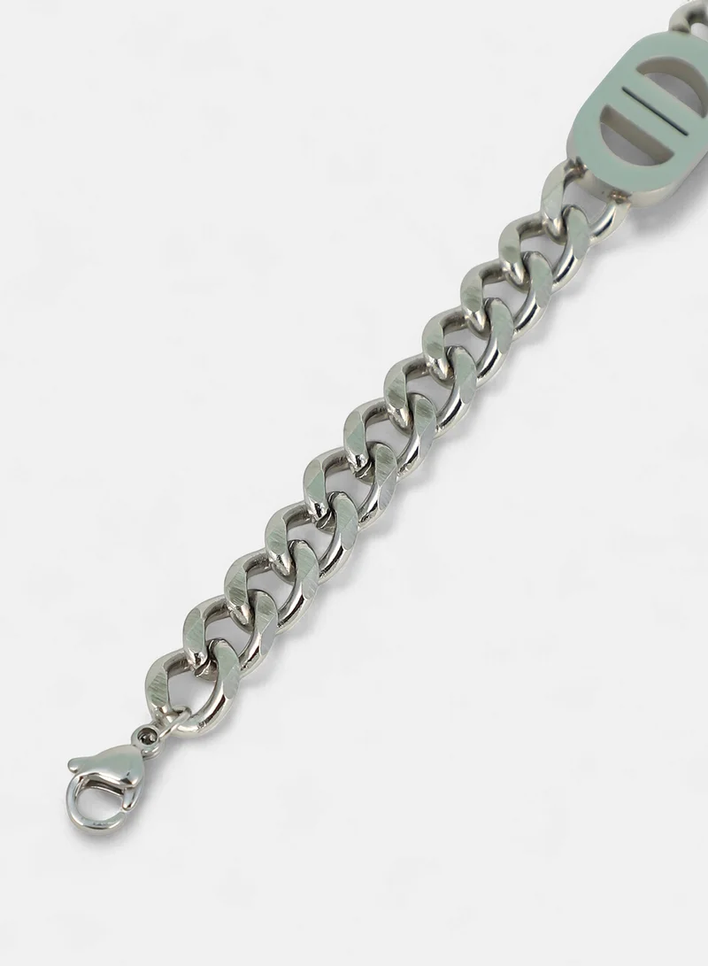 SOHI SOHI Women The Curved-Link Chain Bracelet | Metallic  Colour | One-Size | Metallic Alloy Material | Lobster Clasp Closure | Bracelet For Casual & Evening Wear