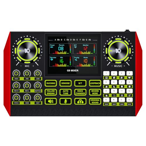 tenlamp Podcast Equipment Bundle Audio Mixer, Sound Board for Pc/Phone Live Streaming Singing Gaming, Podcast Mixer for 3.5/6.35mm Dynamic Microphone, Voice Changer, Denoise, One Click Mute - Image 1