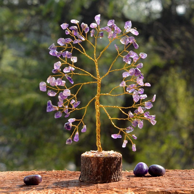Reiki Crystal Products Amethyst Stone Tree 100 Beads Crystal Tree Stone Tree Showpiece - Image 1
