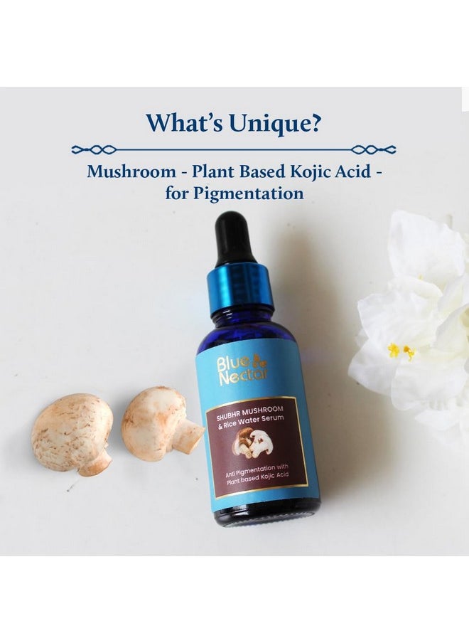 Blue Nectar Mushroom & Rice Water Face Serum For Women & Men (13 Herbs,30Ml)  - Image 3