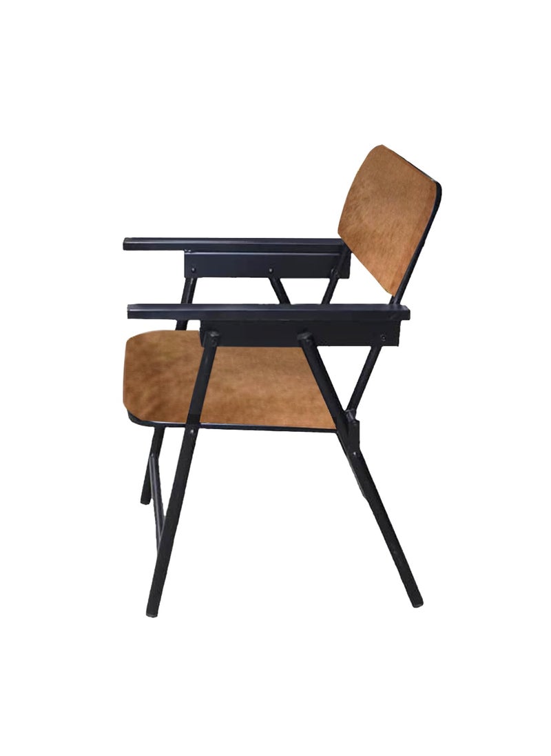 Spacecrafts Spacecrafts Mild Steel Tubular Folding Study Chair Space Saving Powder Coated With Cushion Brown  - Image 3