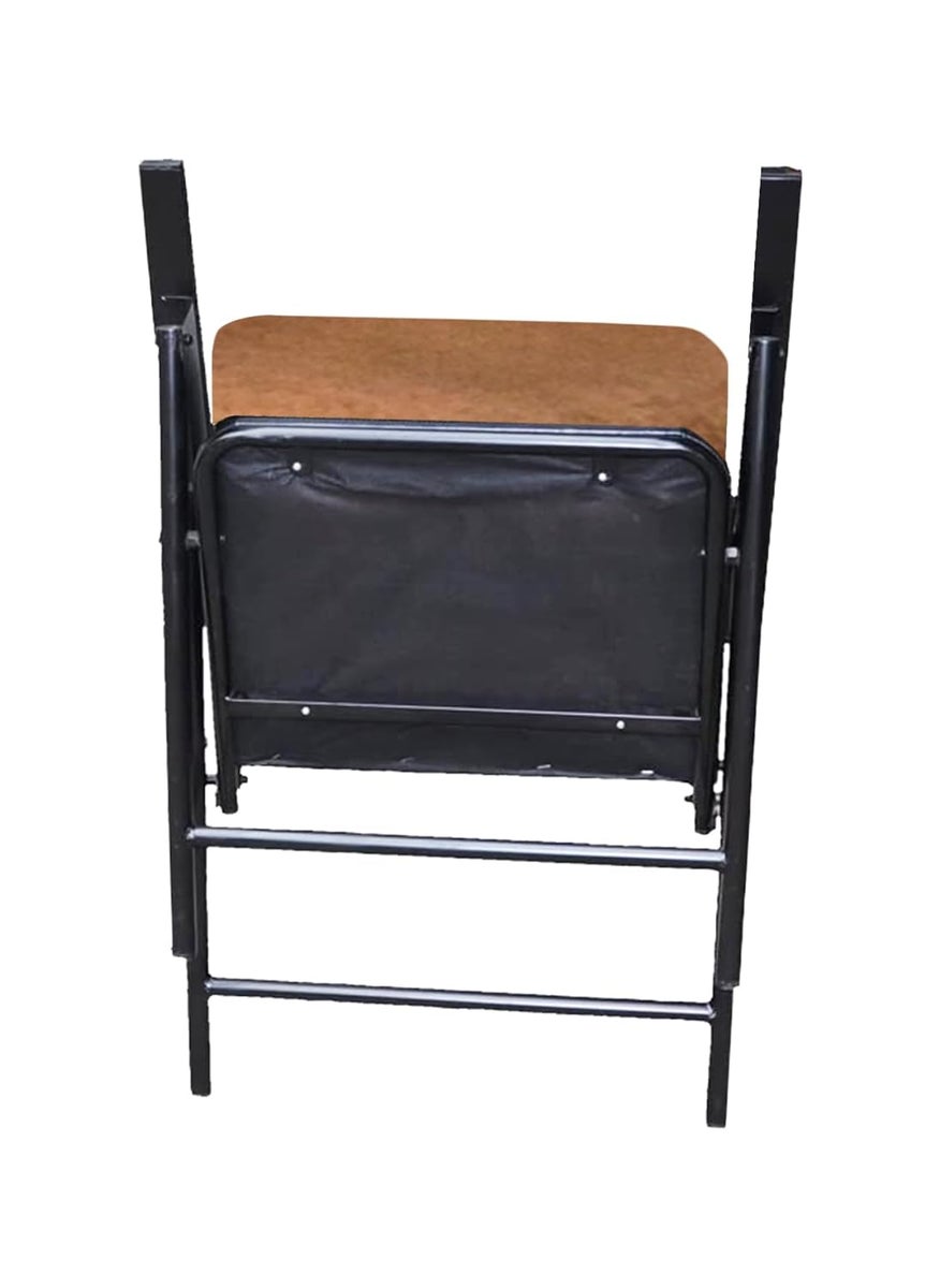 Spacecrafts Spacecrafts Mild Steel Tubular Folding Study Chair Space Saving Powder Coated With Cushion Brown  - Image 5