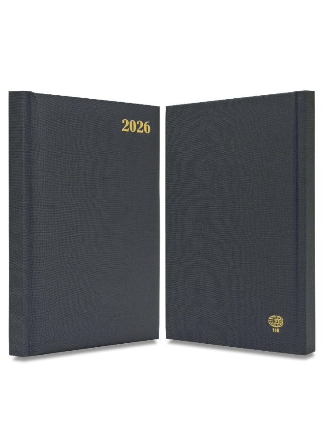 FIS 2026 Diary, A5 Size Diary(148x210mm), Hard Cover Vinyl Materials, 1 Side Padded, English, 60gsm White Paper, Grey Color-FSDI18E26GY - Image 3