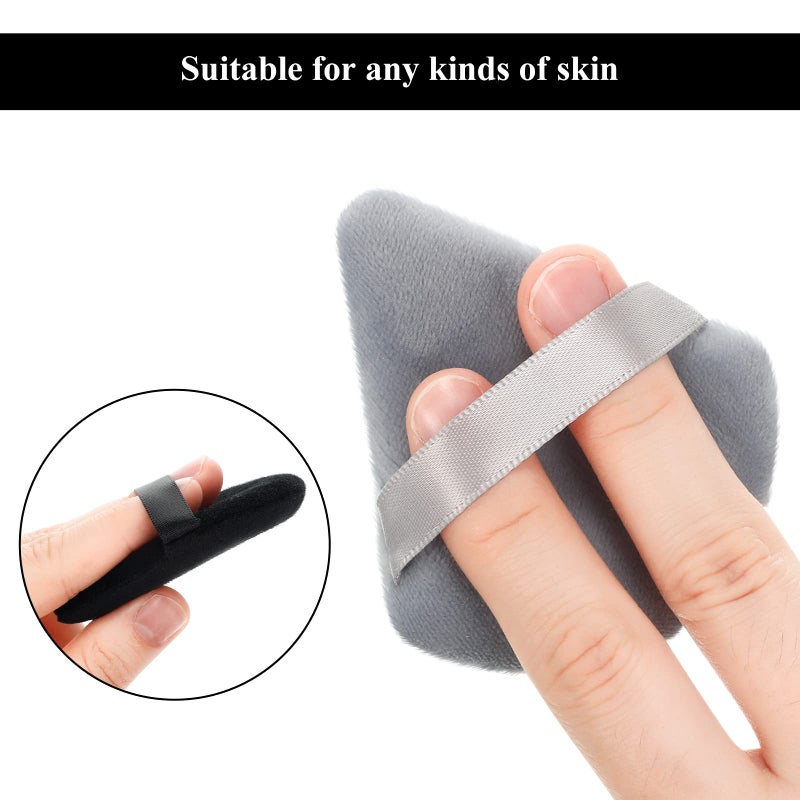 Maitys 12 Pieces Powder Puff Triangle Face Makeup Cosmetic for Loose Powder Soft Body Washable Reusable Foundation Sponge Mineral Wet Dry Makeup Tool for Women(Small,Black, Gray) - Image 4