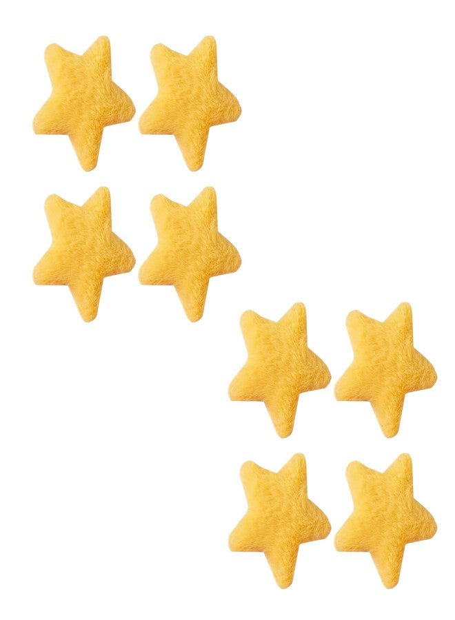 BWESOO 8Pcs Yellow Star Hairpins Solid Color Fluffy Fuzzy Soft Anti-slip Hair Decor Portable Sweet Style Pentagram Bangs Clips Hair Styling Clips Hair Accessories - Image 1