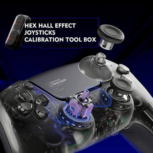 HEXGAMING ULTIMATE PRO Gaming Controller Compatible with ps5/PC/Mobile - 4 Back Buttons, 6 Custom Profiles, Adjustable Triggers, 8 Swappable Thumbsticks - Hall Effect Explorer Black - Image 4
