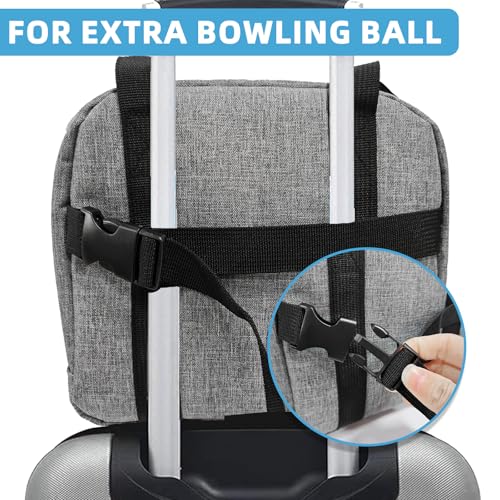 ALSLEA Single Bowling Ball Bag 1 Ball Extra Ball Organizer with Padded Ball Holder, Portable Small Zipper Case with Mesh Pocket, Bowling Gifts for Men, Kids, Beginners (Gray) - Image 3
