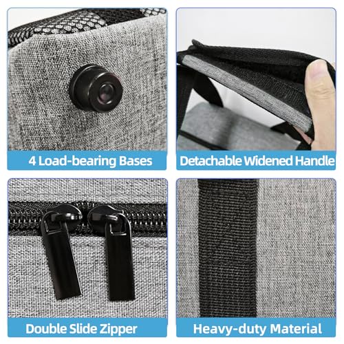 ALSLEA Single Bowling Ball Bag 1 Ball Extra Ball Organizer with Padded Ball Holder, Portable Small Zipper Case with Mesh Pocket, Bowling Gifts for Men, Kids, Beginners (Gray) - Image 2