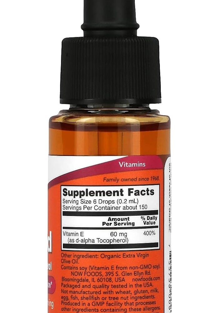 Now Supplements, Natural Vitamin E Liquid (D-Alpha Tocopherol), Antioxidant Protection, 1 Ounce - Image 2