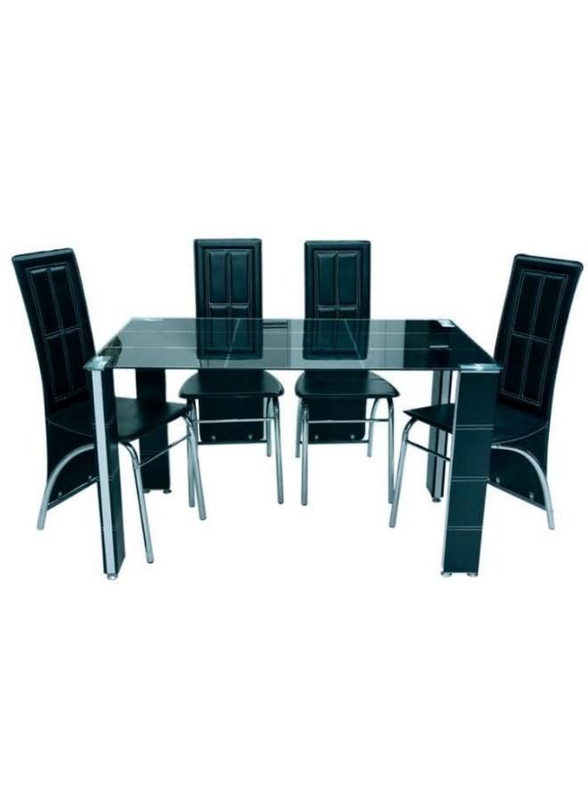 SULSHA 1+6 Modern Glass Top Dining Table With Leather Poshish Chair - Image 2