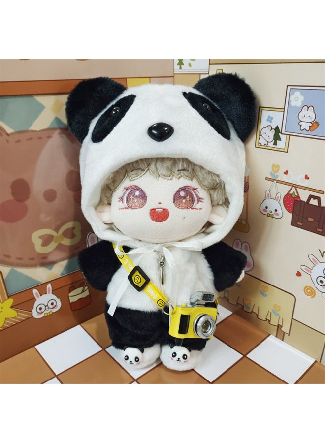 20cm Yan Haoxiang Plush Long Hair Cotton Doll Skeleton Star Doll Yan Haoxiang Doll Wholesale-Specifications:20cm Skeleton 2 Days Delivery-Color:Yan Haoxiang + Panda Zipper Suit + Yellow Camera - Image 1