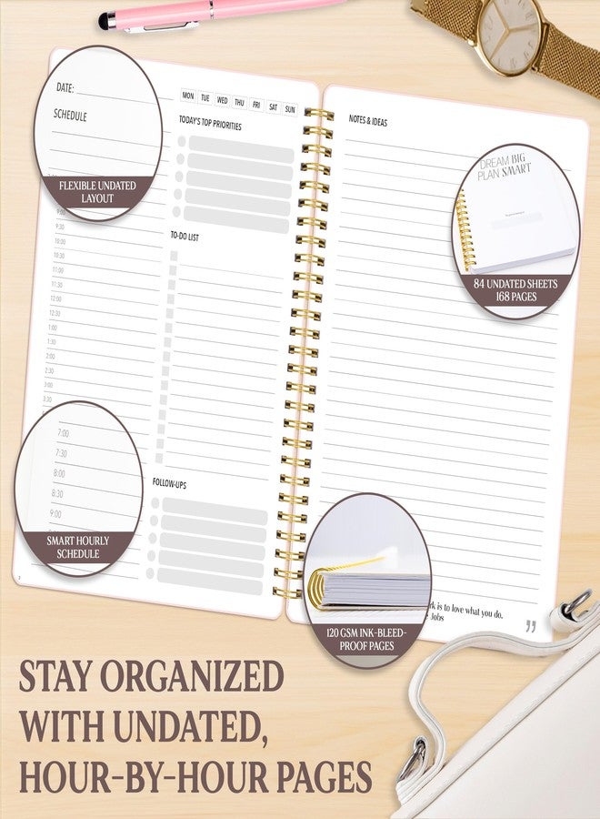 Decorably SIMPLIFIED DAILY PLANNER AND WORK NOTEBOOK WITH HOURLY SCHEDULE - UNDATED - Image 5