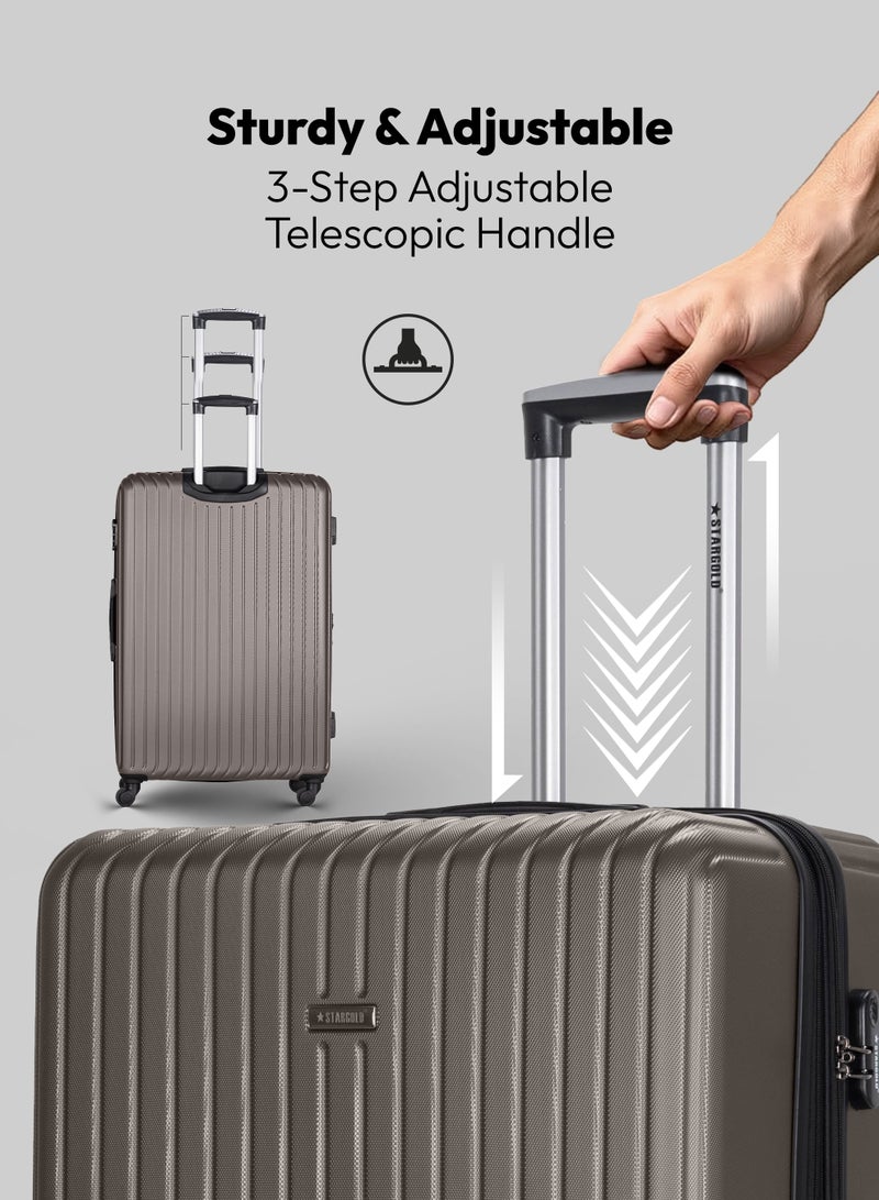 ستارجولد مجموعة أمتعة من 4 قطع، حقيبة سفر صلبة من مادة ABS مع سحاب قابل للتمدد، وعجلات دوارة 360 درجة، وقفل رقمي، وحقيبة سفر خفيفة الوزن بعجلات - Image 5