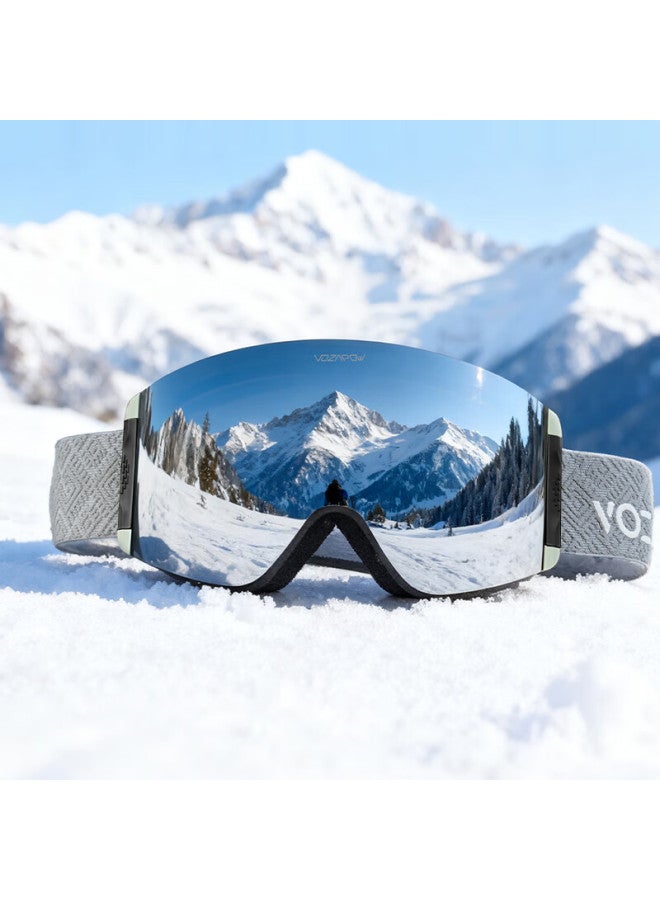 Vozapow Magnetic Double-layer Anti-fog Ski Goggles Snow Blindness Protection Snowboarding Winter Sports Uni