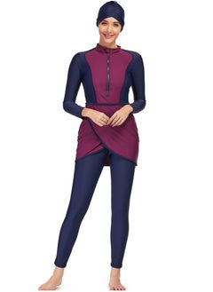 NIBEMINENT 3-Piece Women Conservative Swimsuit Set Muslim Sun Protection Swimwear Swimming Trousers Ladies Beachwear Skirt Bikini Arab Dress  - Image 1