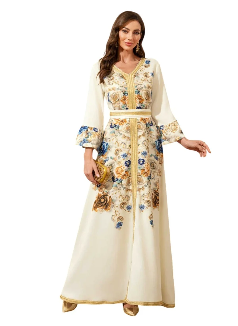 Bidani Zahra Embroidered Velvet-Touch Maxi