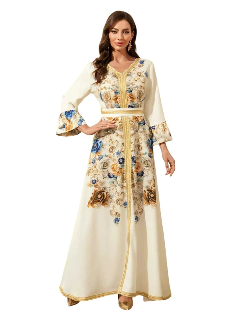 Bidani Zahra Embroidered Velvet-Touch Maxi