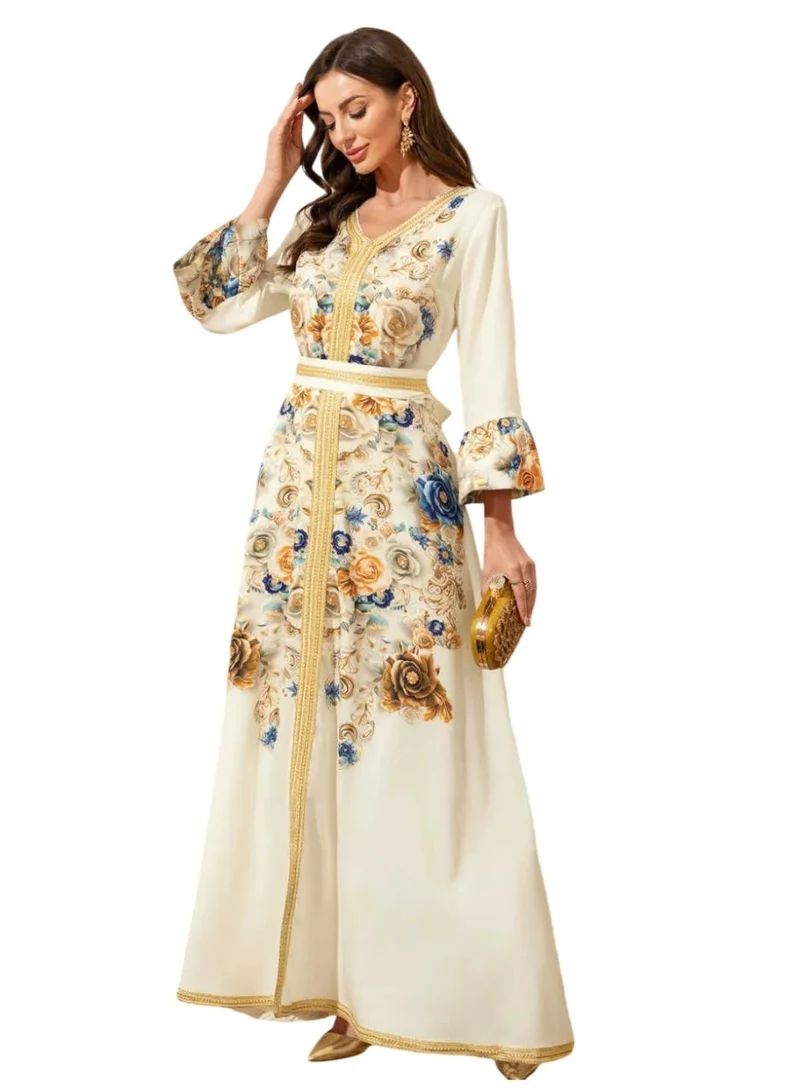 Bidani  Zahra Embroidered Velvet-Touch Maxi for Women | Best Price UAE
