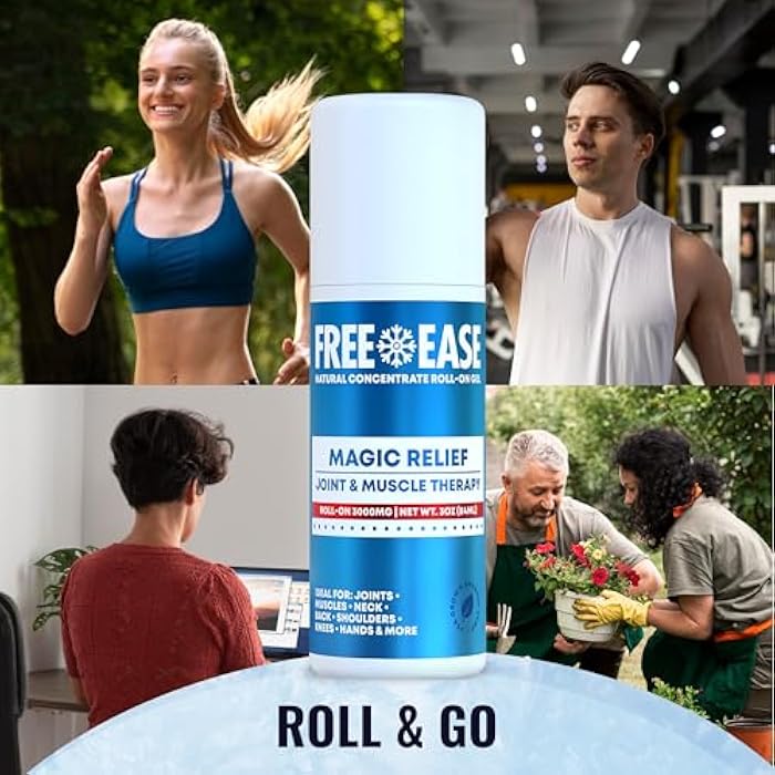 FREE EASE Magic Relief Roller Nerve Joint and Muscle Pain Relief | Fast Cooling Therapy, Back, Neck, Shoulder, Knee Pain, Supports Joint Flexibility and Mobility, Made in USA - Image 4