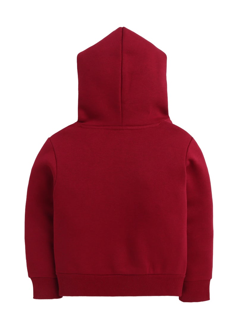 فكتور اند جين هودي صوف بناتي بتطريز زهرة الأقحوان - عنابي - Image 4