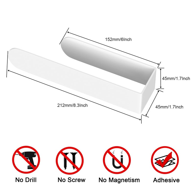 HUFEEOH 2 Pack Adhesive Hand Towel Holder  Kitchen Towel Holder Towel Bars Wall Mounted  Stainless Steel Bath Towel Holder for Bathroom Hotel Kitchen (White  8 Inch(2PC)) - Image 2
