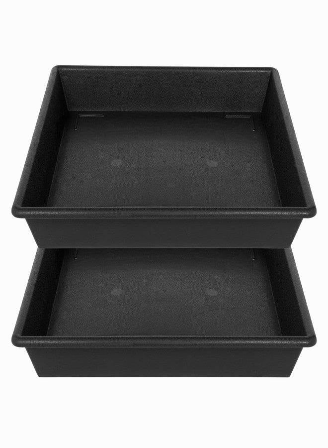NIMYAU Square Plant Saucer 8 Inch 2 Pack 6 8 10 12 14 16 18 20 Inch, Plant Trays for Pots Heavy Duty Plastic Plant Saucers for Indoors Outdoors, Flower Pot No Holes Plant Drip Trays - Image 1