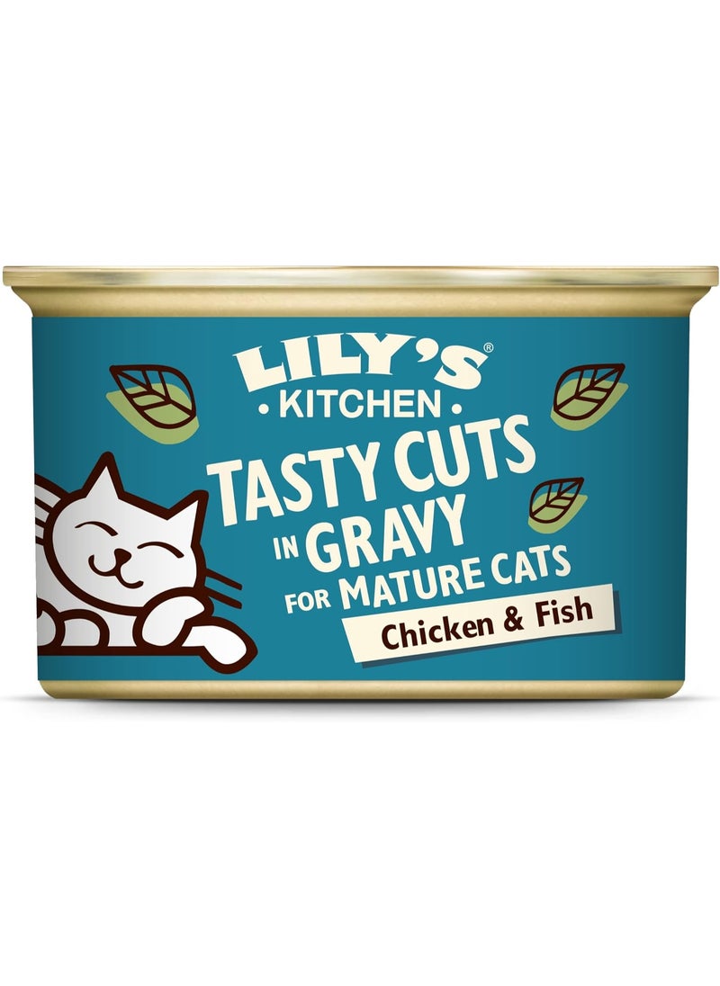 ليلي كيتشن LILY'S KITCHEN Tasty Cuts Chicken & Fish Senior Wet Cat Food 85g X 6pcs  - Image 1