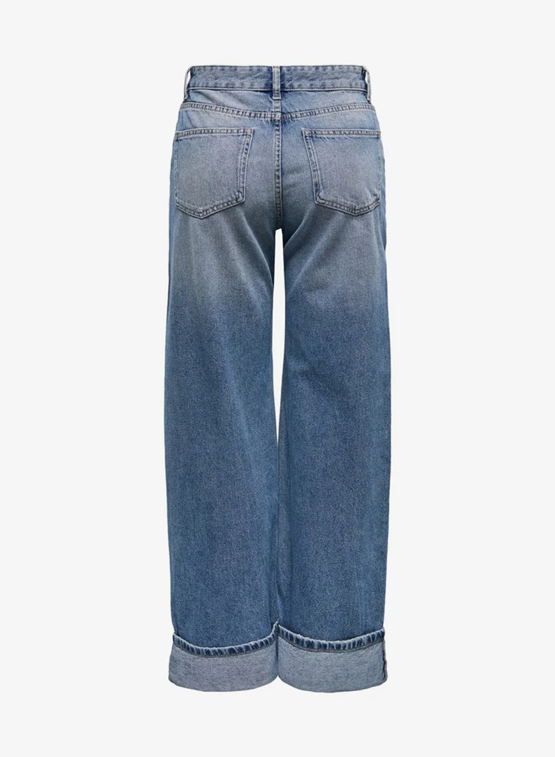 Only  Casual Mid Waist Wide Leg Jeans "32 for Women | Best Price UAE