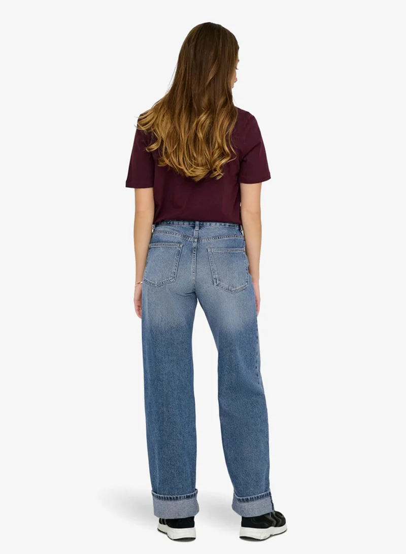 Only Casual Mid Waist Wide Leg Jeans