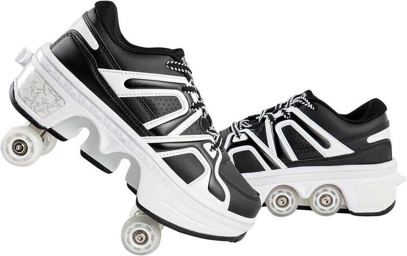 Liekick 2-in-1 Roller Skates - Unisex Retractable Skate Shoes with 4 Wheels for Indoor & Outdoor Fun - Image 1