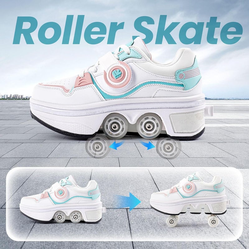 Liekick 2-in-1 Roller Skates - Unisex Retractable Skate Shoes with 4 Wheels for Indoor & Outdoor Fun - Image 5