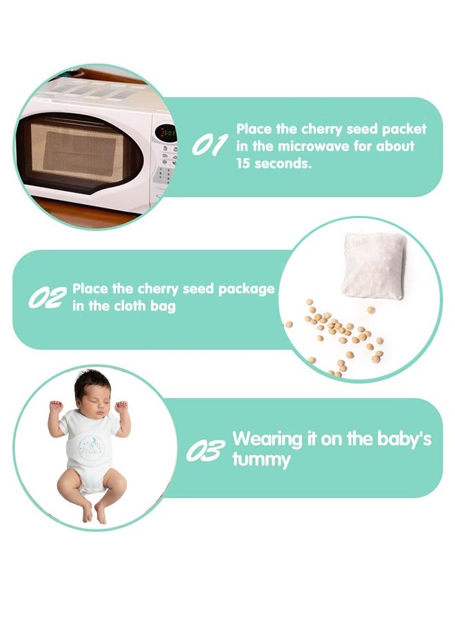 Super ZYouth Baby Colic Belt, Baby Cherry Core Filled Baby Colic Treatment to Relieve Gases and Bloating, Reusable Warm Compress for Newborns & Infants - Image 3