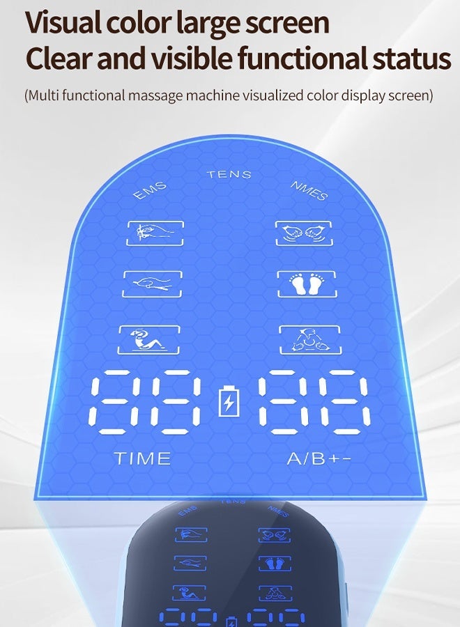 general EMS Massage Muscle Stimulators with 18 Massage Modes & 30 Levels, Rechargeable Dual Channel Massager for Sciatica Back Pain Relief with 8 TENS Machine Pads, for Full Body Pain Relief (Blue) - Image 4