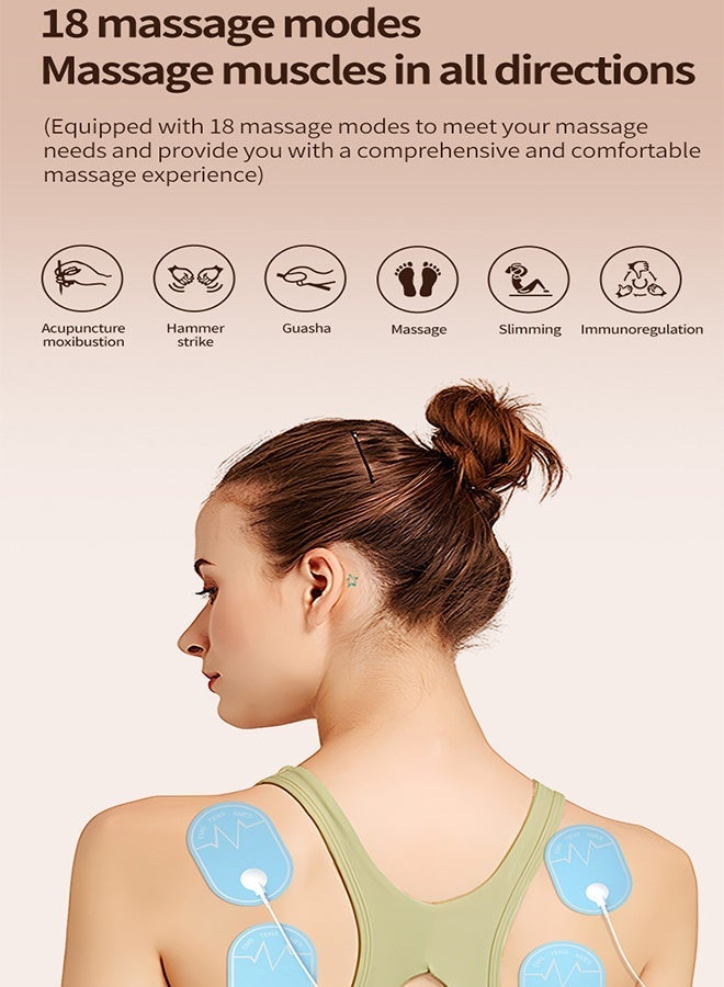 general EMS Massage Muscle Stimulators with 18 Massage Modes & 30 Levels, Rechargeable Dual Channel Massager for Sciatica Back Pain Relief with 8 TENS Machine Pads, for Full Body Pain Relief (Blue) - Image 3
