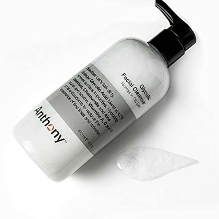 Anthony Glycolic Facial Cleanser for Men, Daily Exfoliating & Hydrating Face Wash, Shave Prep, Non-Foaming, Deep Cleansing, Gentle on Sensitive Skin, Removes Dirt & Oil, Smooths Texture, 16 Fl Oz - Image 4