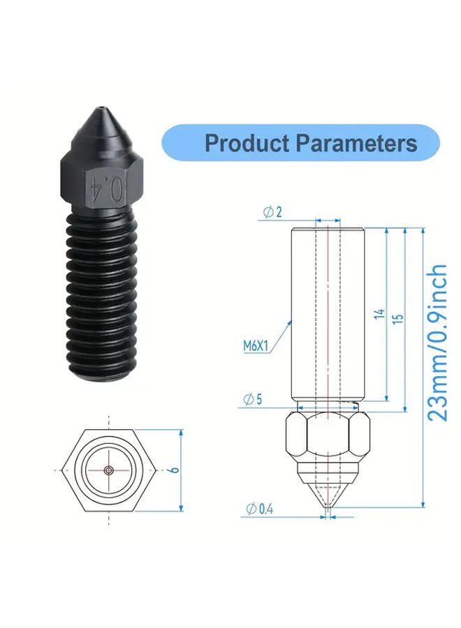 4pcs 0 6mm Hardened Steel Nozzles For 3D Printer Extruder Hotend Replacement - Image 2