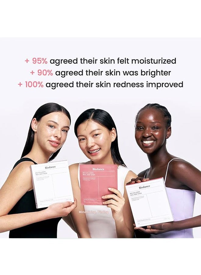 BIODANCE - 4 Patch Bio Collagen Real Deep Mask, Probiotios Galactomyces Ferment Filtrate, Low Molecular Hyaluronic Acid Solution, Low Molecular Collagen, Hydrating, Pore Minimizing, Firming - Image 1