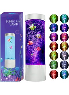 Bubble Fish Lava Lamp | Desktop Sensory LED Bubble Lamp | Color Changing Aquarium lamp | Artificial Fish Tank with Moving Fish, Sea Horse, Jellyfish | Gift for Kids, Adults, ADHD & Autism