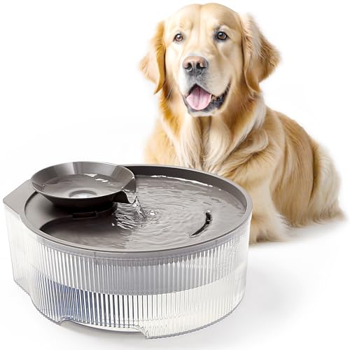 Vekonn Dog Water Fountain, 5L/169oz Pet Water Fountain with Transparent Design and 3 Filters, Dog Water Bowl Dispenser with Quiet Pump, Ideal for Dogs, Cats and Multi-pet households - Image 1