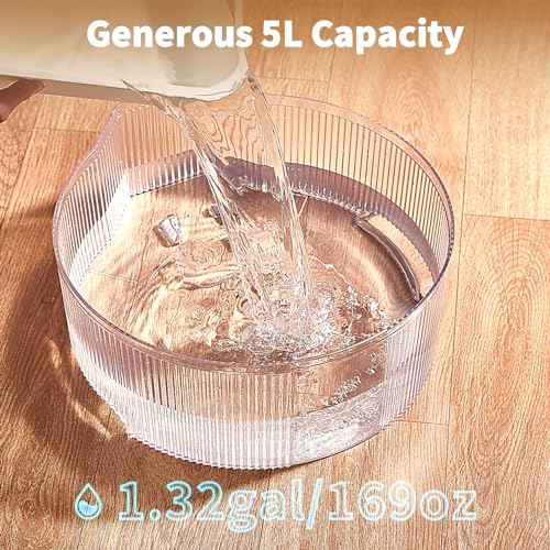 Vekonn Dog Water Fountain, 5L/169oz Pet Water Fountain with Transparent Design and 3 Filters, Dog Water Bowl Dispenser with Quiet Pump, Ideal for Dogs, Cats and Multi-pet households - Image 5