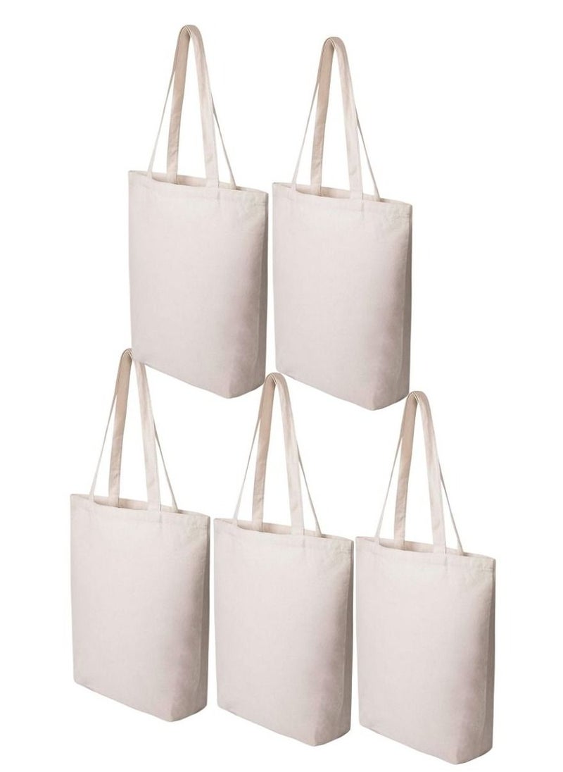 Eco-neutral - 5-Pack Cotton Tote Bag Bulk Wholesale Natural For DIY Crafts And Wedding Birthday Shopping - Image 1