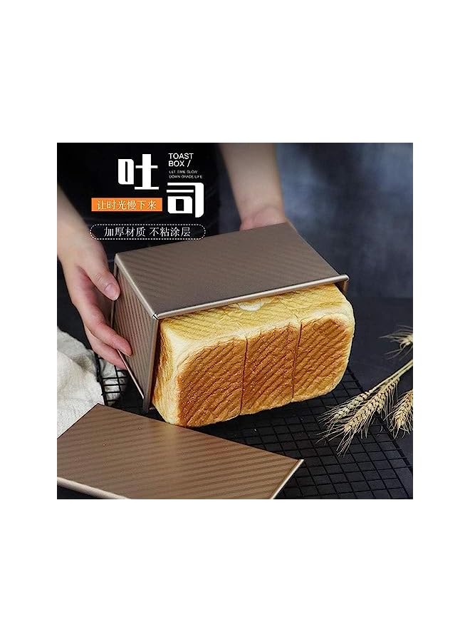 صينية رغيف مع غطاء، صينية خبز غير لاصقة، قالب خبز متين من الفولاذ الكربوني مع غطاء صينية خبز للخبز، صينية خبز للكعك محلي الصنع والخبز ورغيف اللحم - Image 3