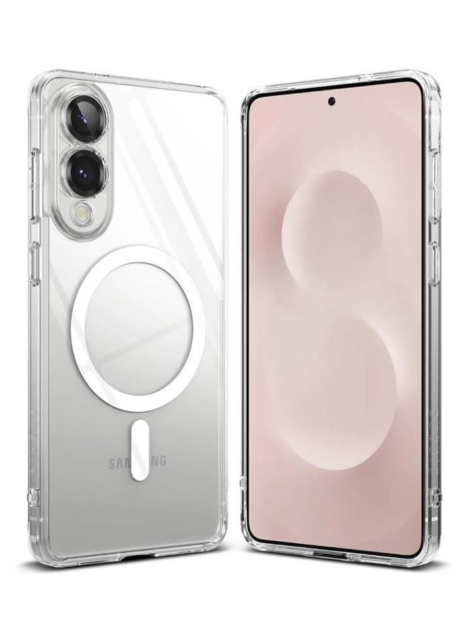 GRABIT Clear Case for Samsung Galaxy S25 Edge 5G 2025, Magnetic Cover Compatible with MagSafe, Hard Back Slim Shockproof Bumper, Support Wireless Charging